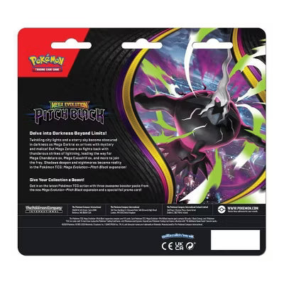 Pokémon Trading Card Game: Mega Evolution Pitch Black Three Booster Blister