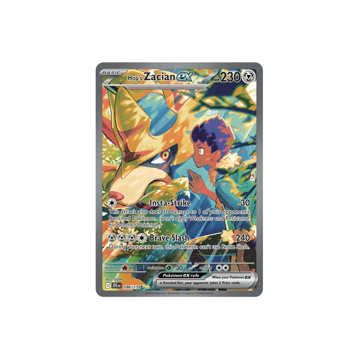 Hop's Zacian ex #186 Pokemon Journey Together