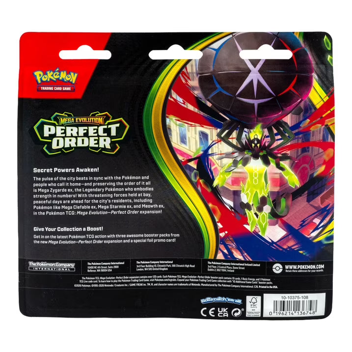 Pokémon TCG: Mega Evolutions 3 Perfect Order 3Pk Blister